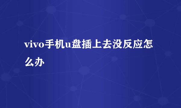 vivo手机u盘插上去没反应怎么办