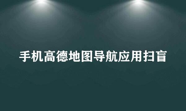 手机高德地图导航应用扫盲