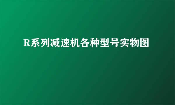 R系列减速机各种型号实物图