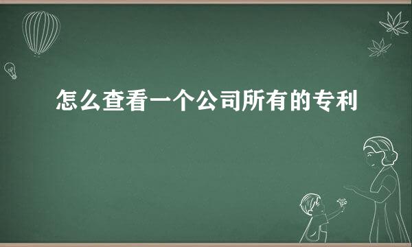 怎么查看一个公司所有的专利