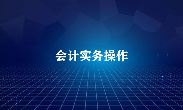 会计实务操作