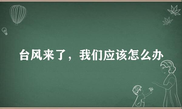 台风来了，我们应该怎么办