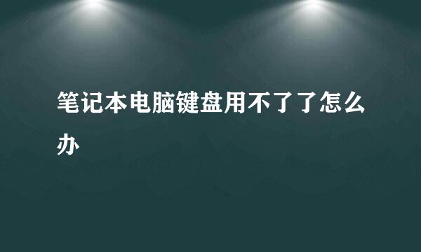 笔记本电脑键盘用不了了怎么办