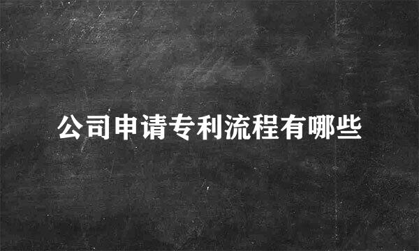 公司申请专利流程有哪些