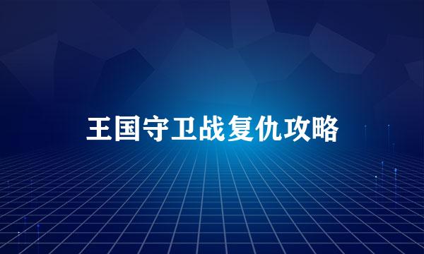 王国守卫战复仇攻略