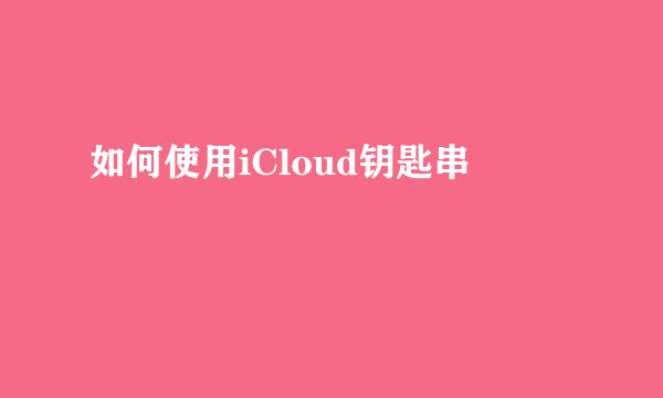 如何使用iCloud钥匙串