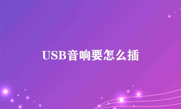 USB音响要怎么插