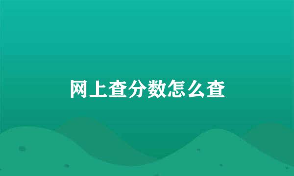 网上查分数怎么查