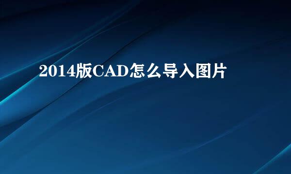 2014版CAD怎么导入图片