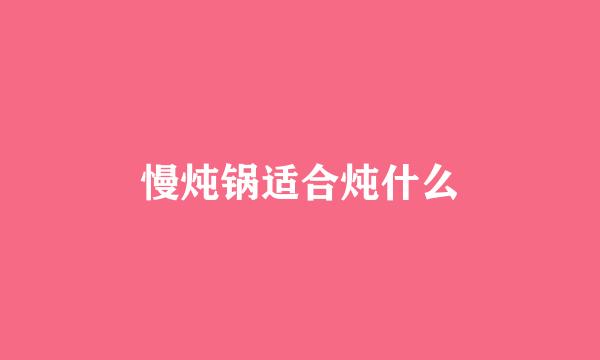 慢炖锅适合炖什么