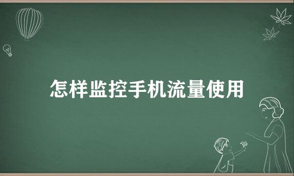 怎样监控手机流量使用