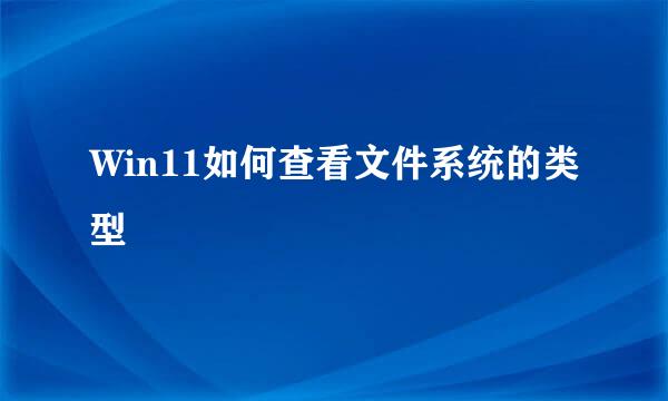 Win11如何查看文件系统的类型