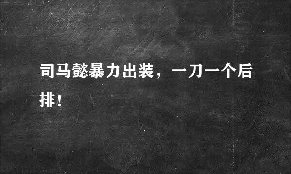 司马懿暴力出装，一刀一个后排！