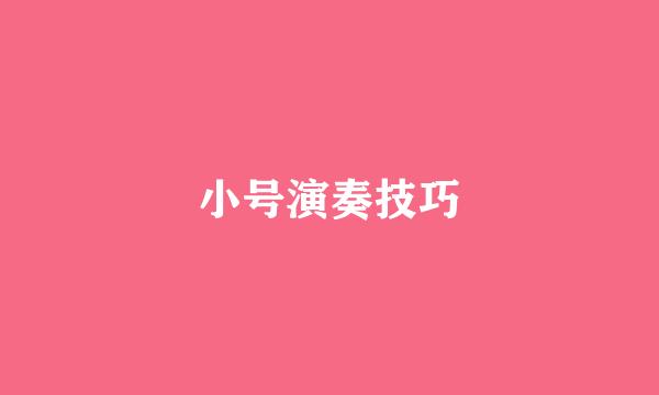 小号演奏技巧