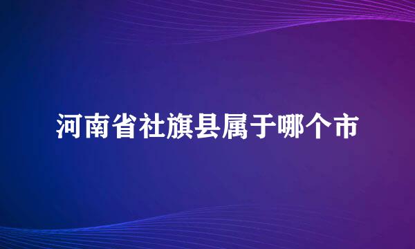 河南省社旗县属于哪个市