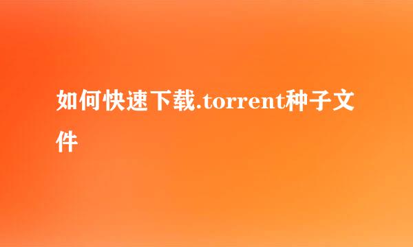 如何快速下载.torrent种子文件