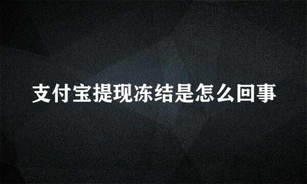 支付宝提现冻结是怎么回事