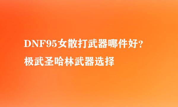 DNF95女散打武器哪件好？极武圣哈林武器选择