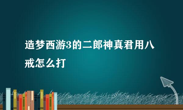 造梦西游3的二郎神真君用八戒怎么打