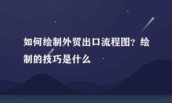 如何绘制外贸出口流程图？绘制的技巧是什么