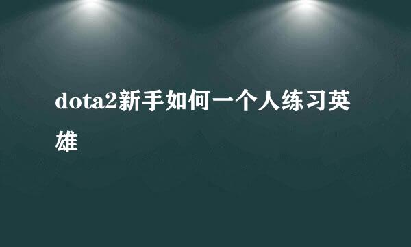 dota2新手如何一个人练习英雄