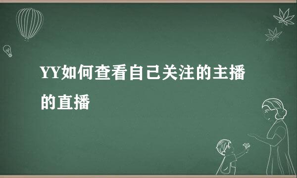 YY如何查看自己关注的主播的直播