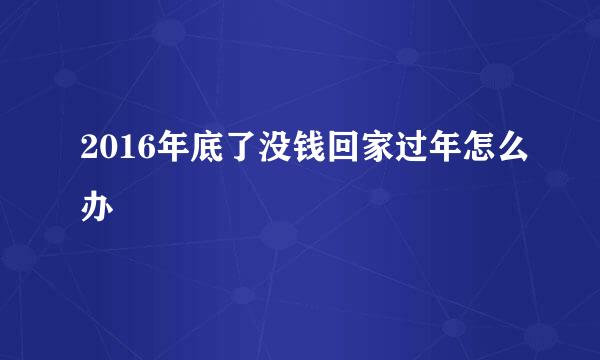 2016年底了没钱回家过年怎么办