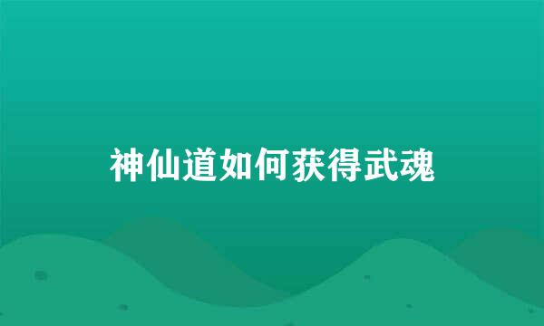 神仙道如何获得武魂