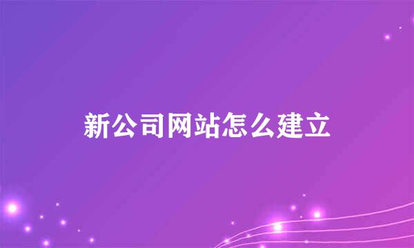 新公司网站怎么建立