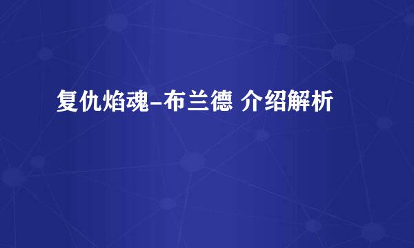 复仇焰魂-布兰德 介绍解析