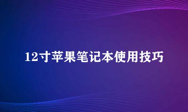 12寸苹果笔记本使用技巧