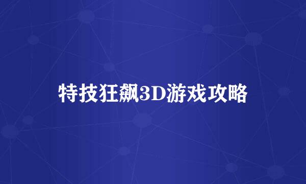 特技狂飙3D游戏攻略