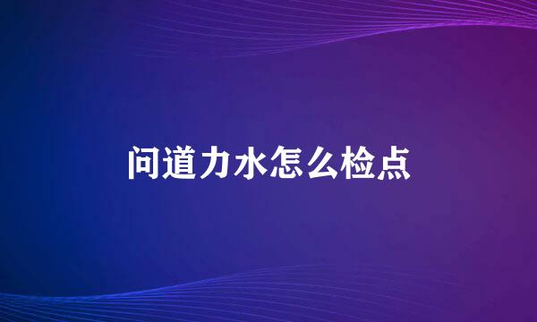 问道力水怎么检点