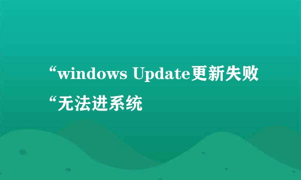 “windows Update更新失败“无法进系统