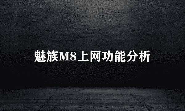 魅族M8上网功能分析