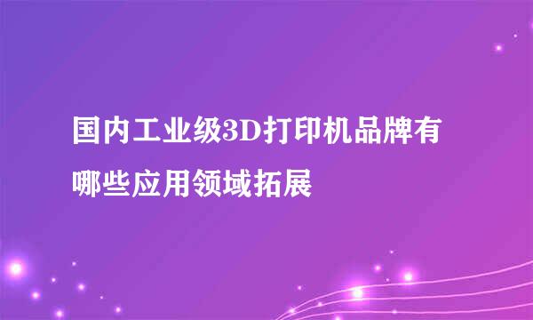 国内工业级3D打印机品牌有哪些应用领域拓展