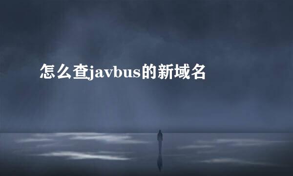 怎么查javbus的新域名