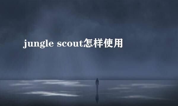 jungle scout怎样使用