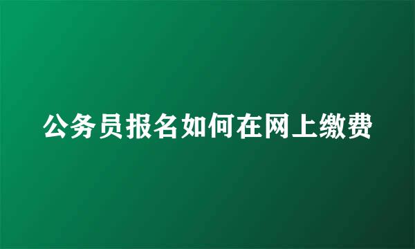 公务员报名如何在网上缴费