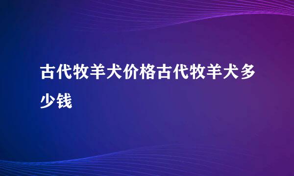 古代牧羊犬价格古代牧羊犬多少钱