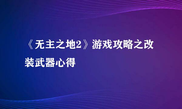 《无主之地2》游戏攻略之改装武器心得