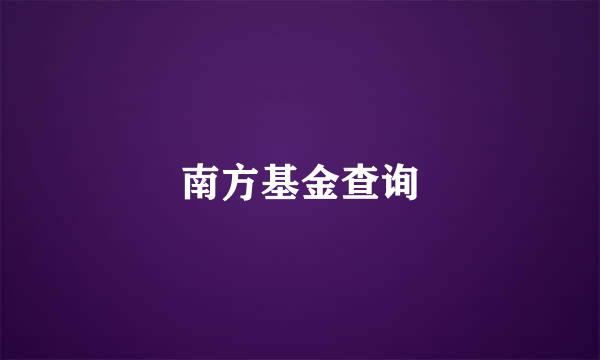 南方基金查询