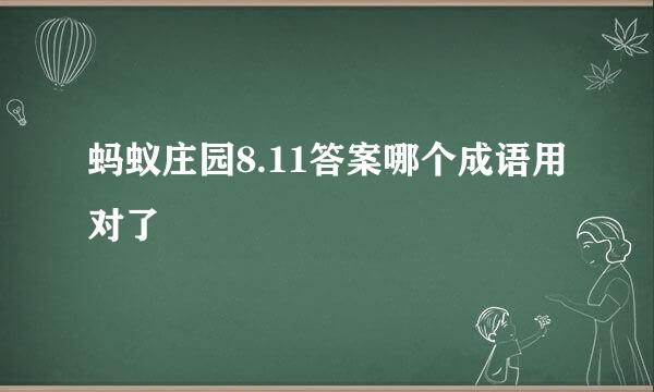 蚂蚁庄园8.11答案哪个成语用对了