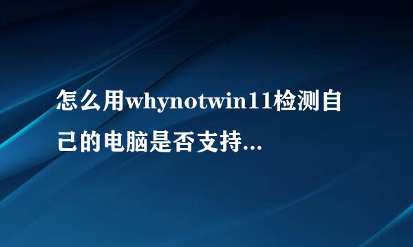 怎么用whynotwin11检测自己的电脑是否支持win11