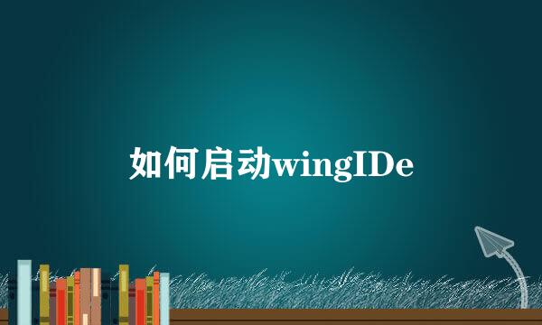 如何启动wingIDe