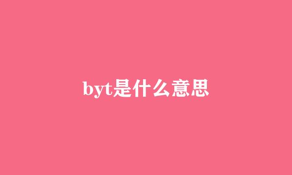 byt是什么意思