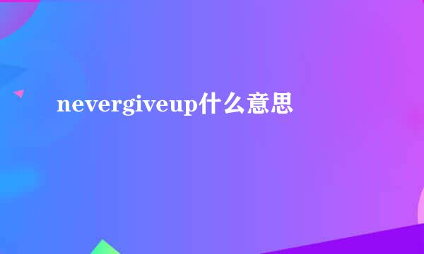 nevergiveup什么意思