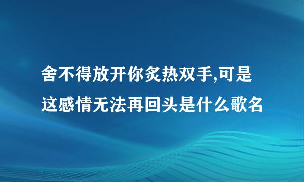 舍不得放开你炙热双手,可是这感情无法再回头是什么歌名