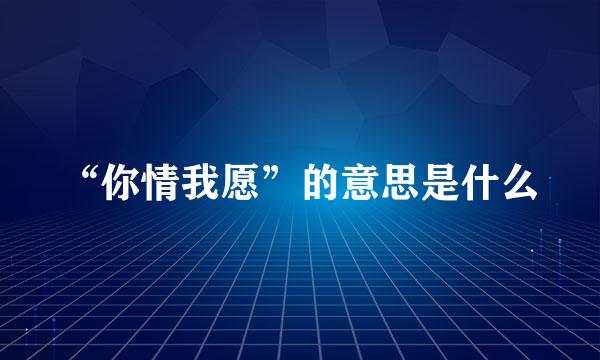 “你情我愿”的意思是什么