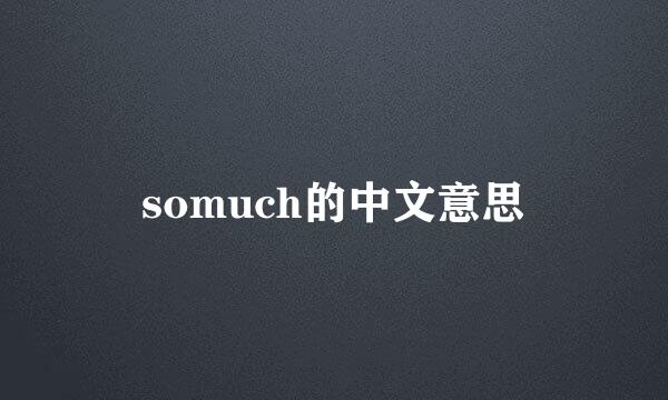 somuch的中文意思